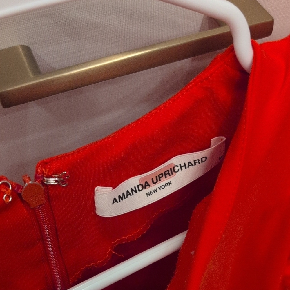 Amanda Uprichard Red Ruffled Mini Dress - Picture 2 of 3